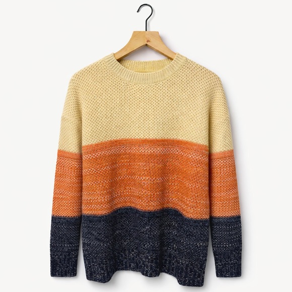 Merokeety Sweaters - Merokeety Colorblock Knit Sweater